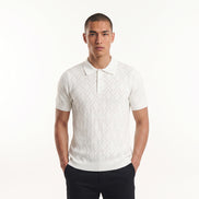 Prism Short Sleeve Knit Polo - White Knits Eight-X