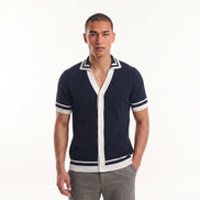 Pier Knit Short Sleeve Shirt - Navy Knits Eight-X