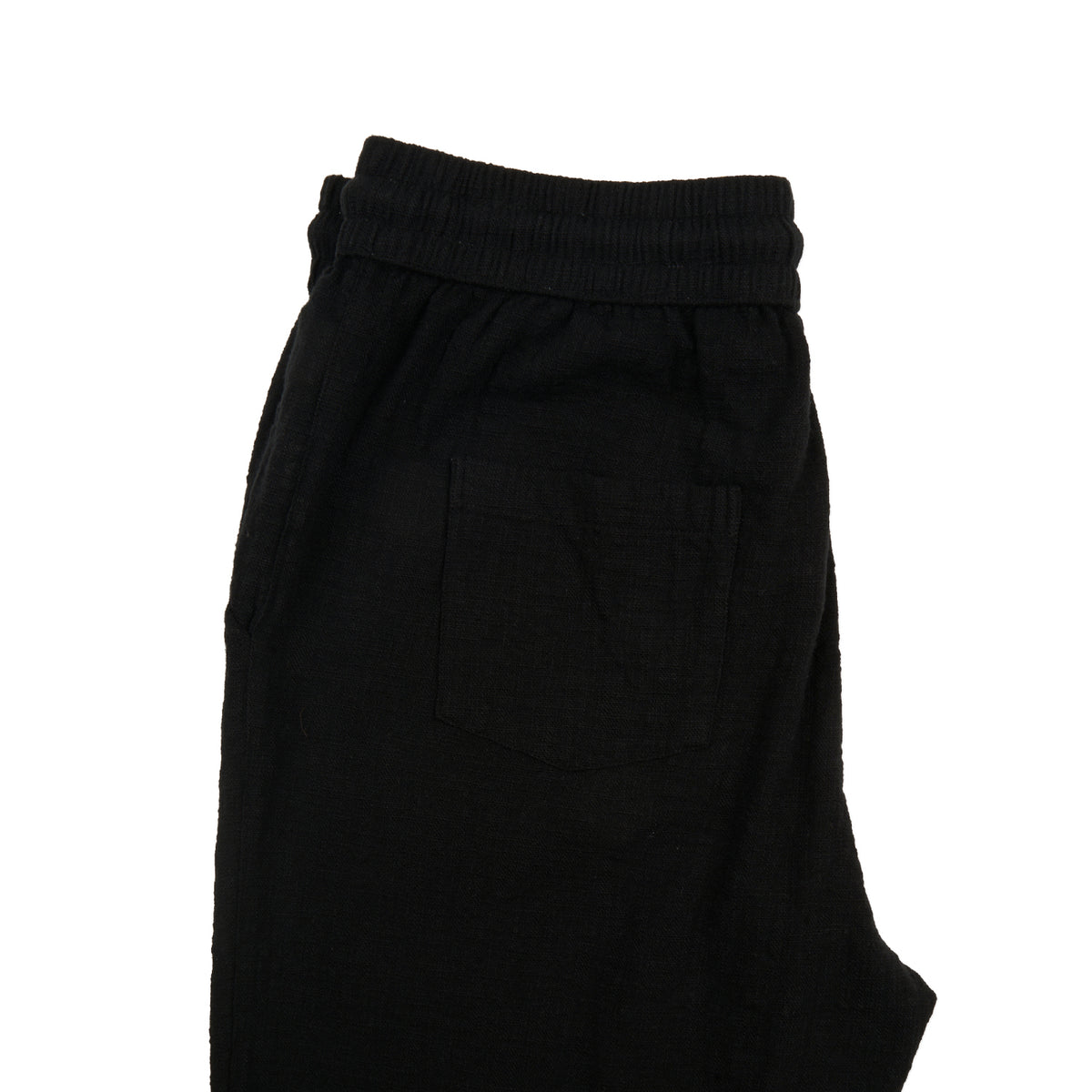 The Drawstring Baggy Pant - Black Linen Eight-X