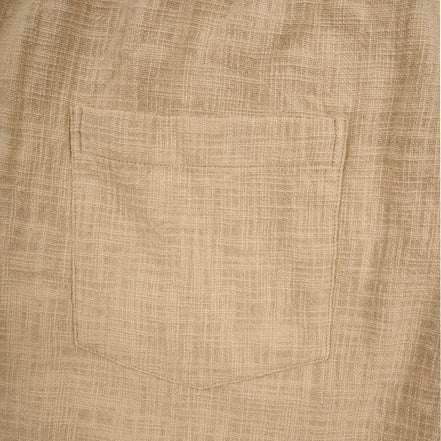 The Drawstring Baggy Pant - Beige Linen Eight-X