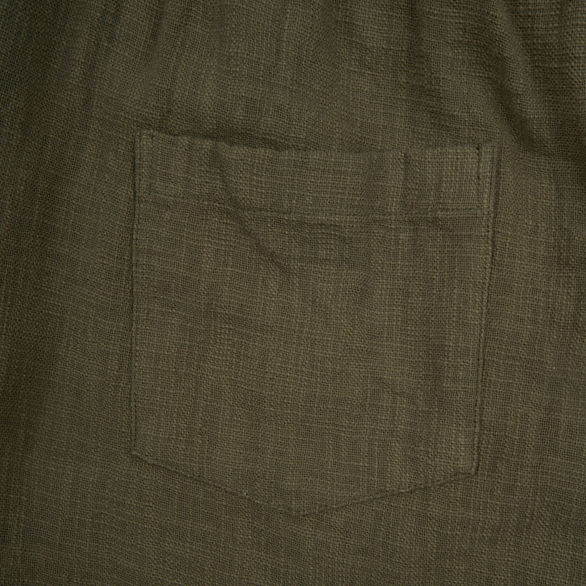 The Drawstring Baggy Pant - Olive Linen Eight-X