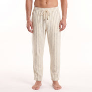 The Drawstring Baggy Pant - Creme Linen Eight-X