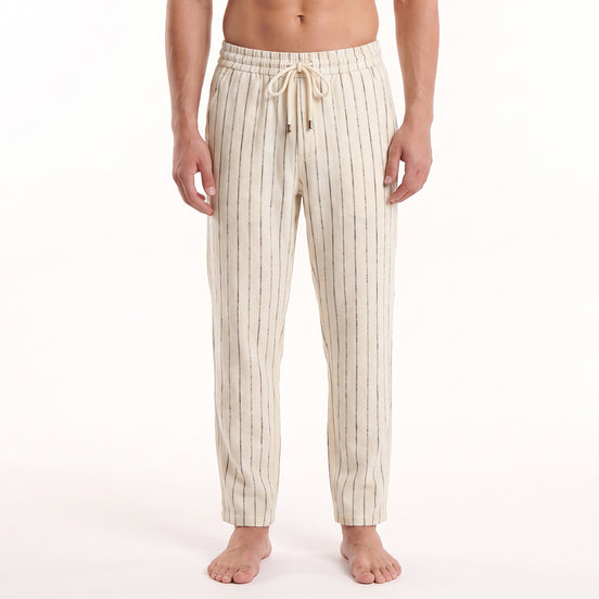 Linen Drawstring Pant - Creme Linen Eight-X