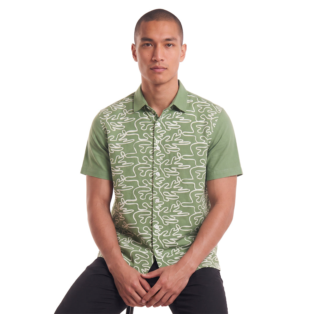 Sculpture Artisan Short Sleeve Button Up Shirt Button Down Shirts Eight-X