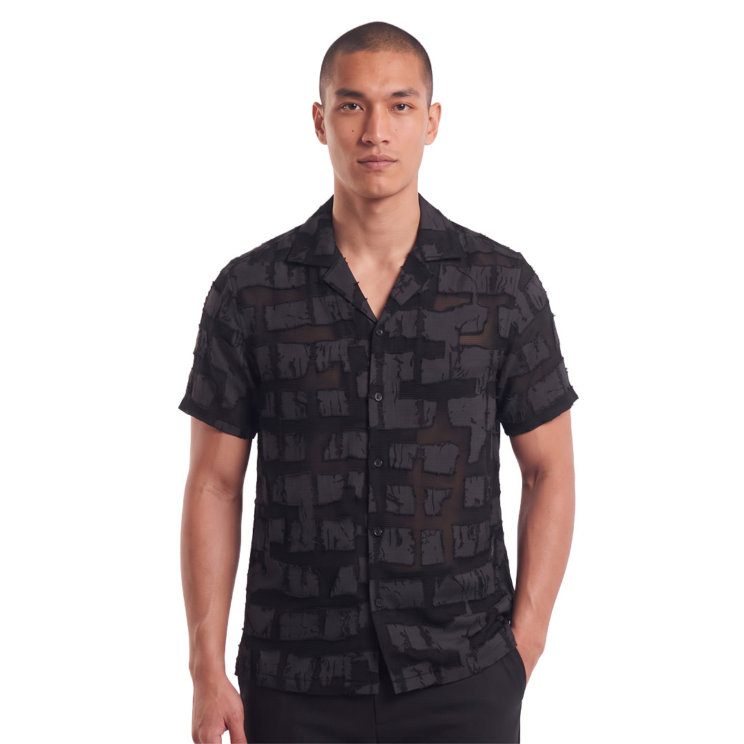 Noir Artisan Short Sleeve Button Up Shirt Button Down Shirts Eight-X