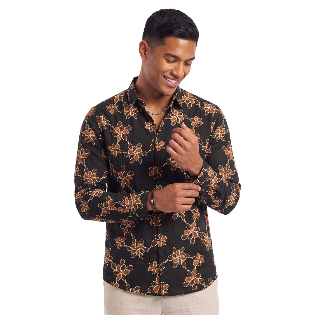 Flora Artisan Long Sleeve Button Down Shirt Button Down Shirts Eight-X