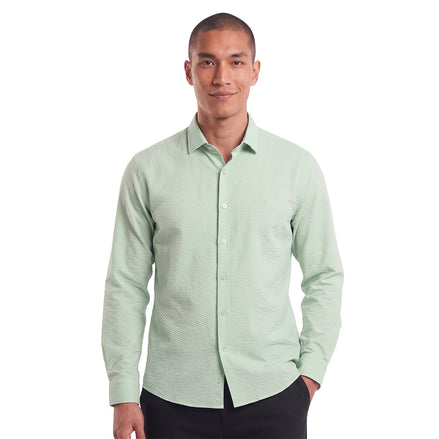Texture Button Down Shirt - Green Button Down Shirts Eight-X