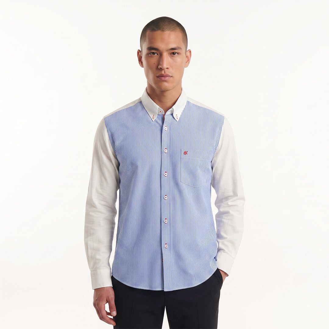 Dual Tone Button Down Shirt Button Down Shirts Eight-X