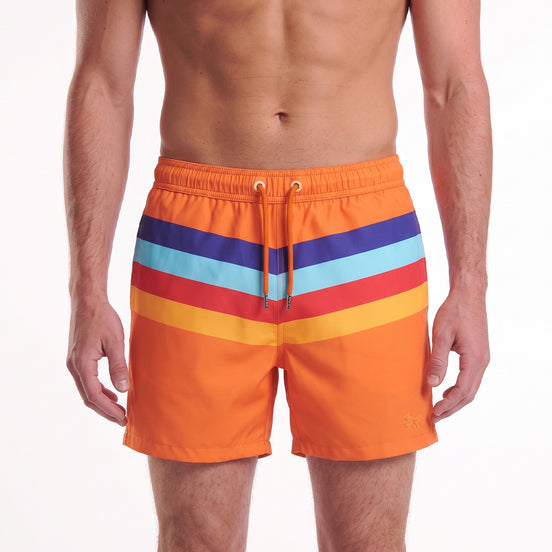 Malibu Stripe Swim Trunks Swim Wear Eight-X