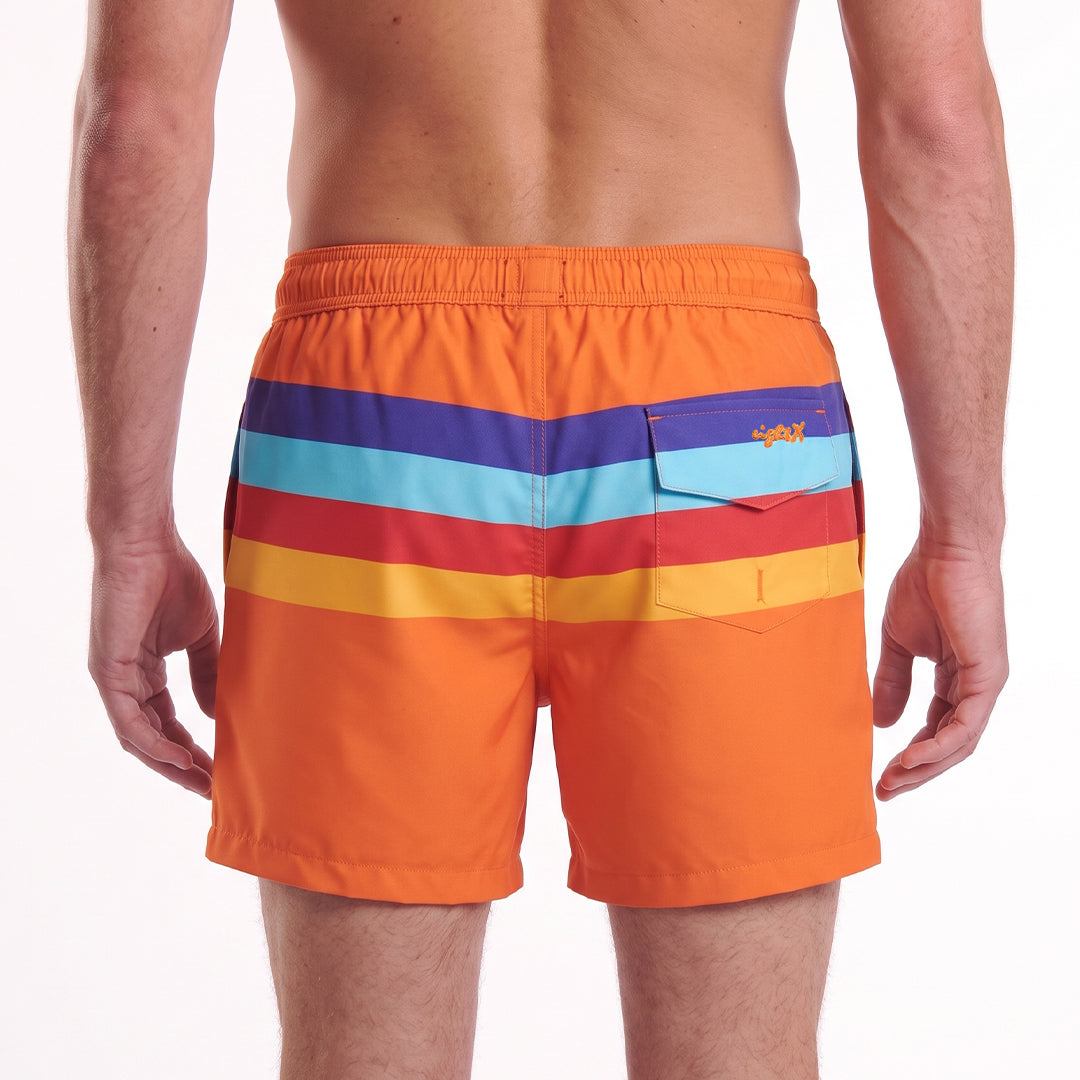 Malibu Stripe Swim Trunks Swim Wear Eight-X
