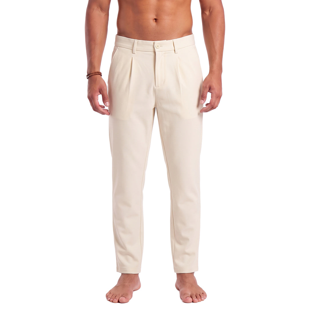 Pleated Pant - Beige Jeans Eight-X