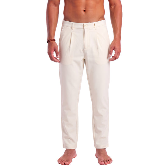 Pleated Pant - White Jeans Eight-X