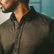Floral Jacquard Special Edition Button Down Shirt - Black Long Sleeve Button Down Eight-X