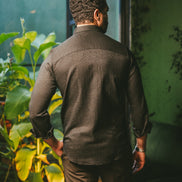 Floral Jacquard Special Edition Button Down Shirt - Black Long Sleeve Button Down Eight-X