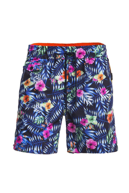 Tropical Floral Print Swim Trunks Swim Trunks EightX