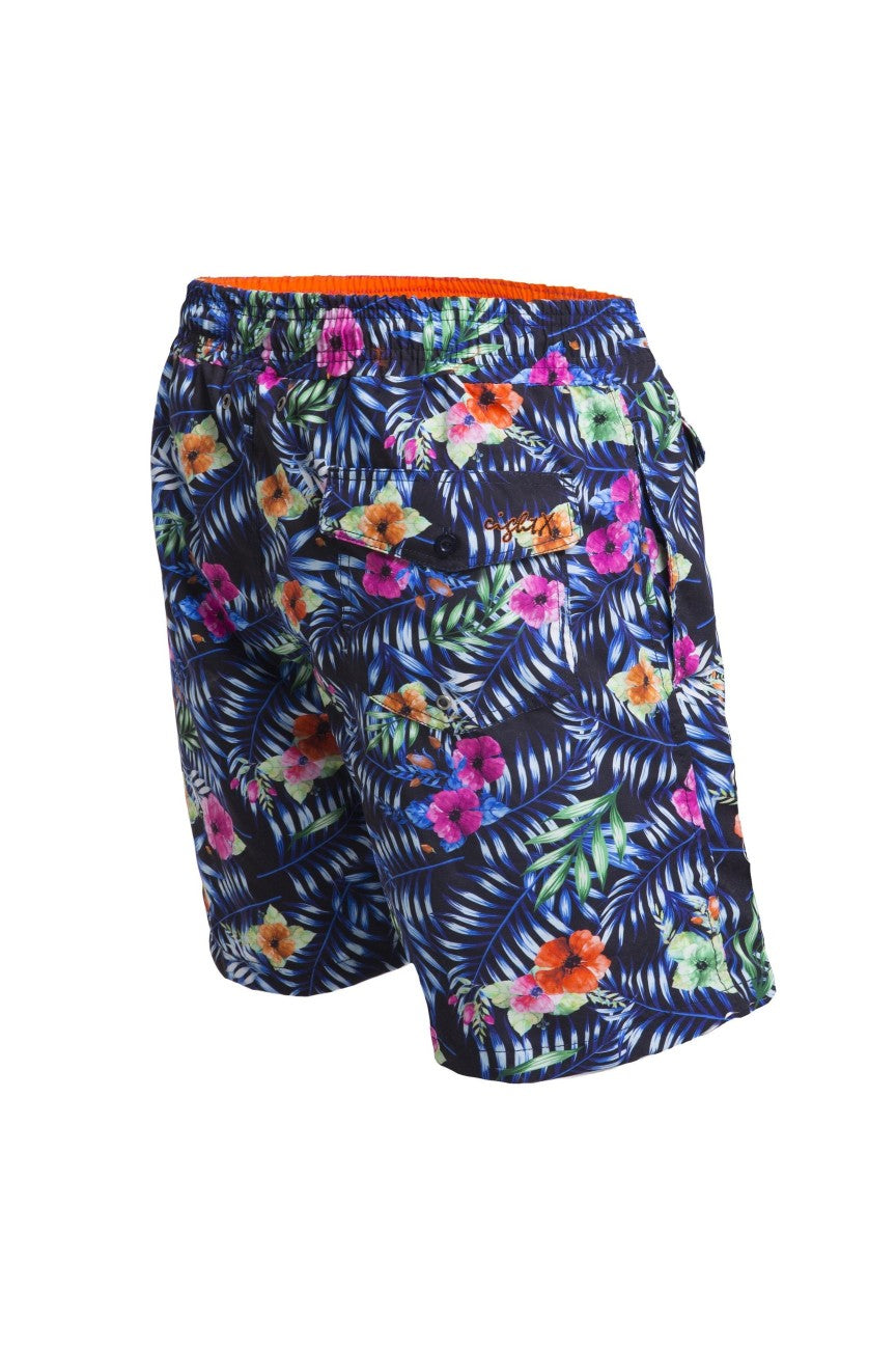 Tropical Floral Print Swim Trunks Swim Trunks EightX
