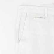 White Linen Slim Fit Shorts Shorts Eight-X