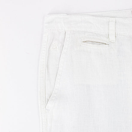 White Linen Slim Fit Shorts Shorts Eight-X