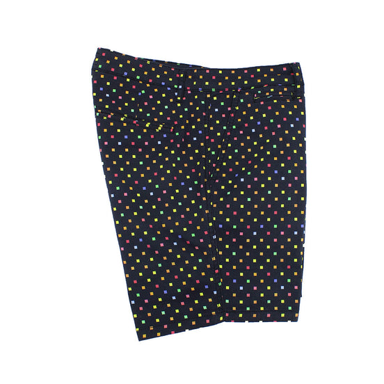 Black Colorful Squares Print Shorts Chino Shorts EightX