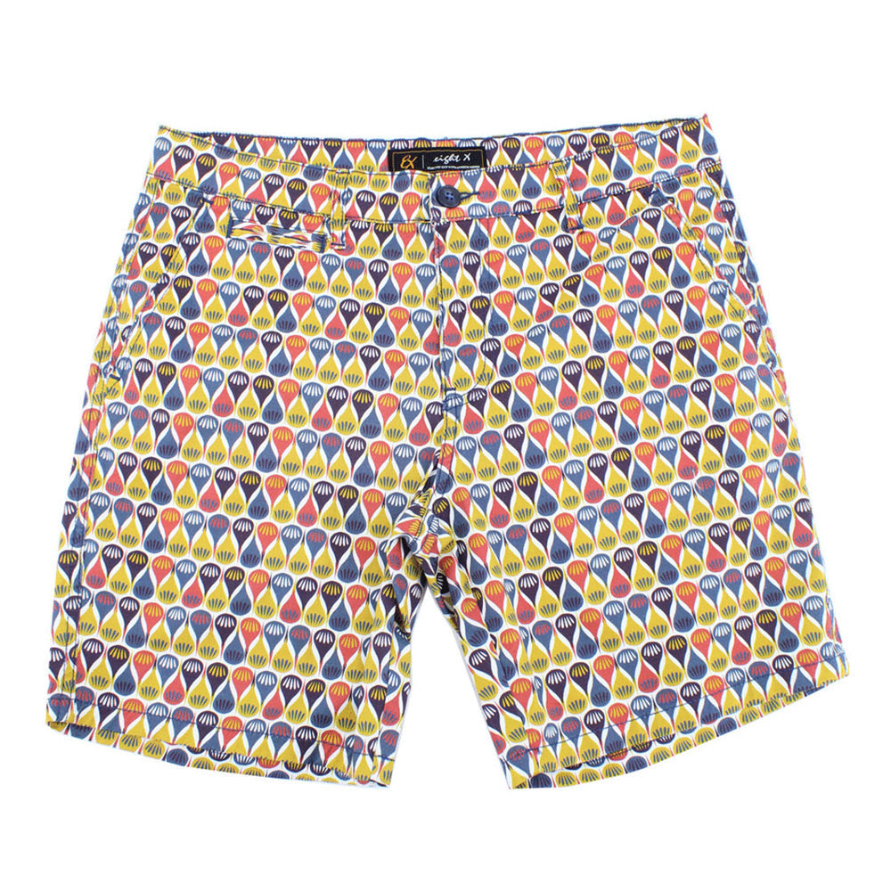 Retro Print Colorful Shorts Chino Shorts EightX