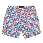 Retro Blue Print Shorts Chino Shorts EightX