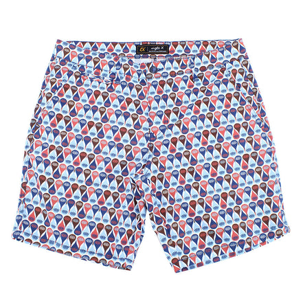 Retro Blue Print Shorts Chino Shorts EightX