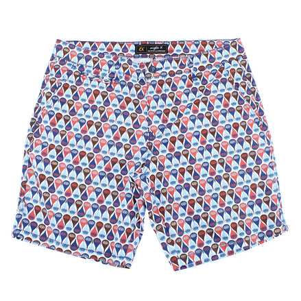 Retro Blue Print Shorts Chino Shorts EightX