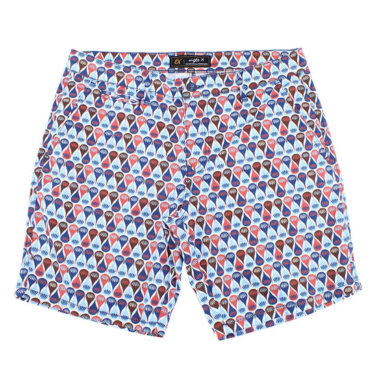 Retro Blue Print Shorts Chino Shorts EightX
