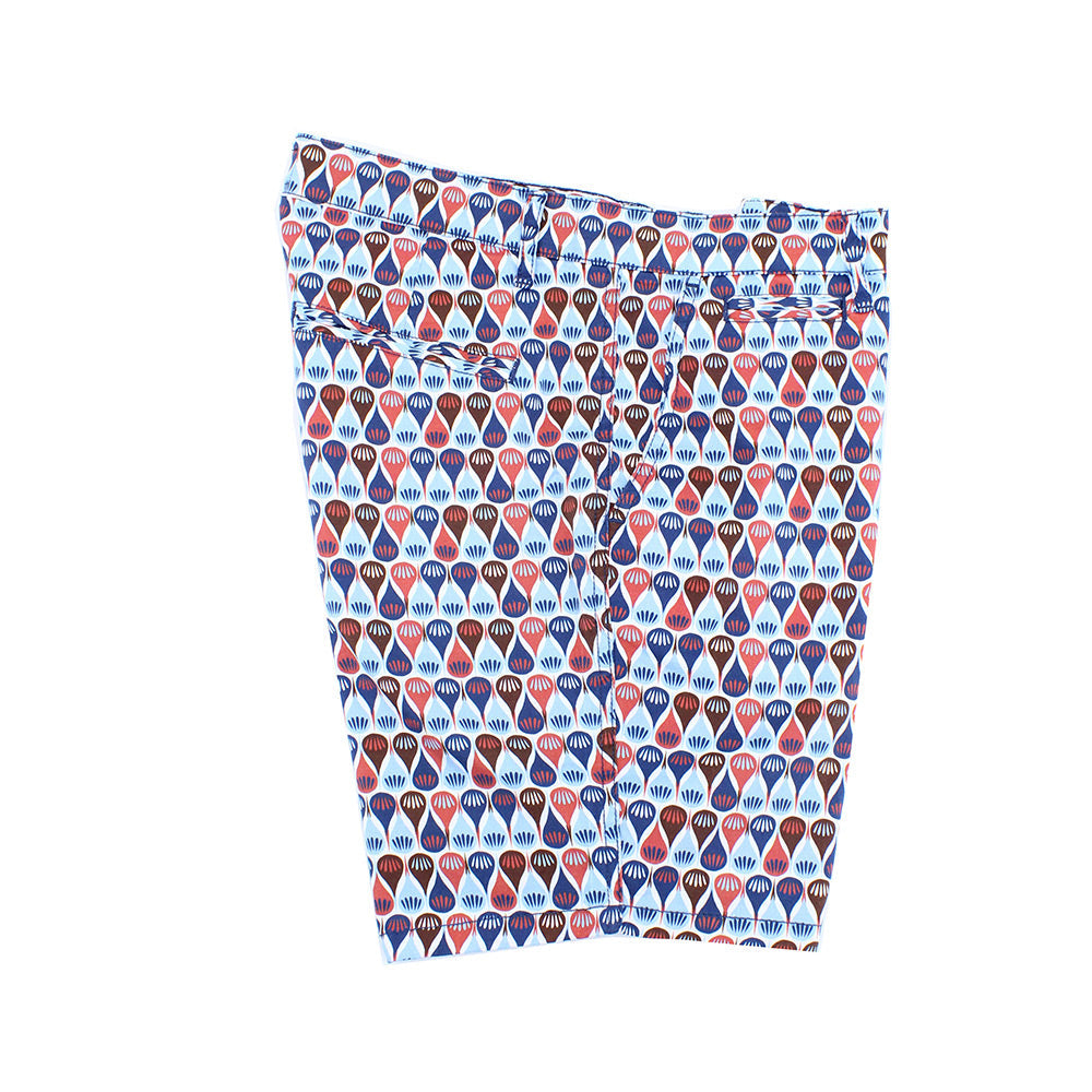 Retro Blue Print Shorts Chino Shorts EightX