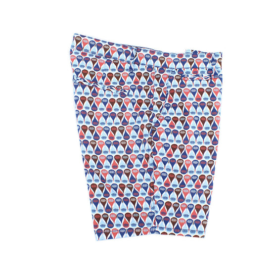Retro Blue Print Shorts Chino Shorts EightX