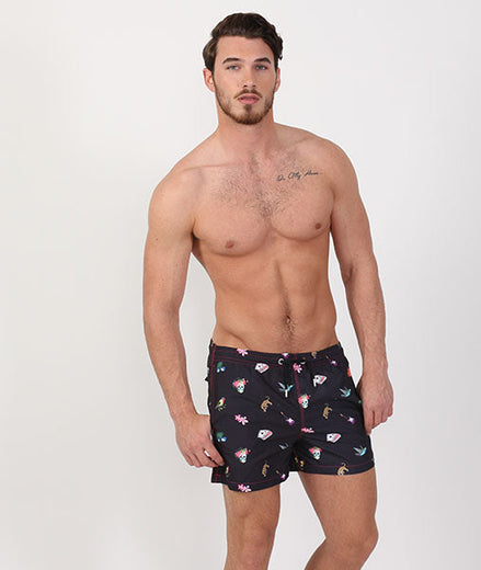 Urban Jungle Print Swim Trunks Swim Trunks EightX