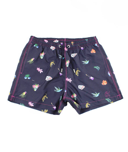 Urban Jungle Print Swim Trunks Swim Trunks EightX