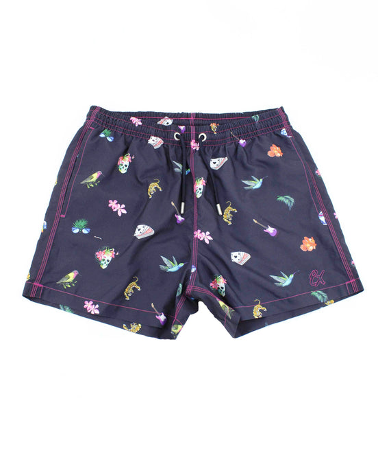 Urban Jungle Print Swim Trunks Swim Trunks EightX