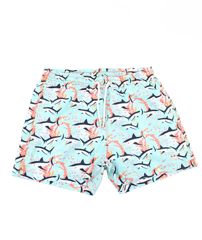 Shark Print Swim Trunks Swim Trunks EightX