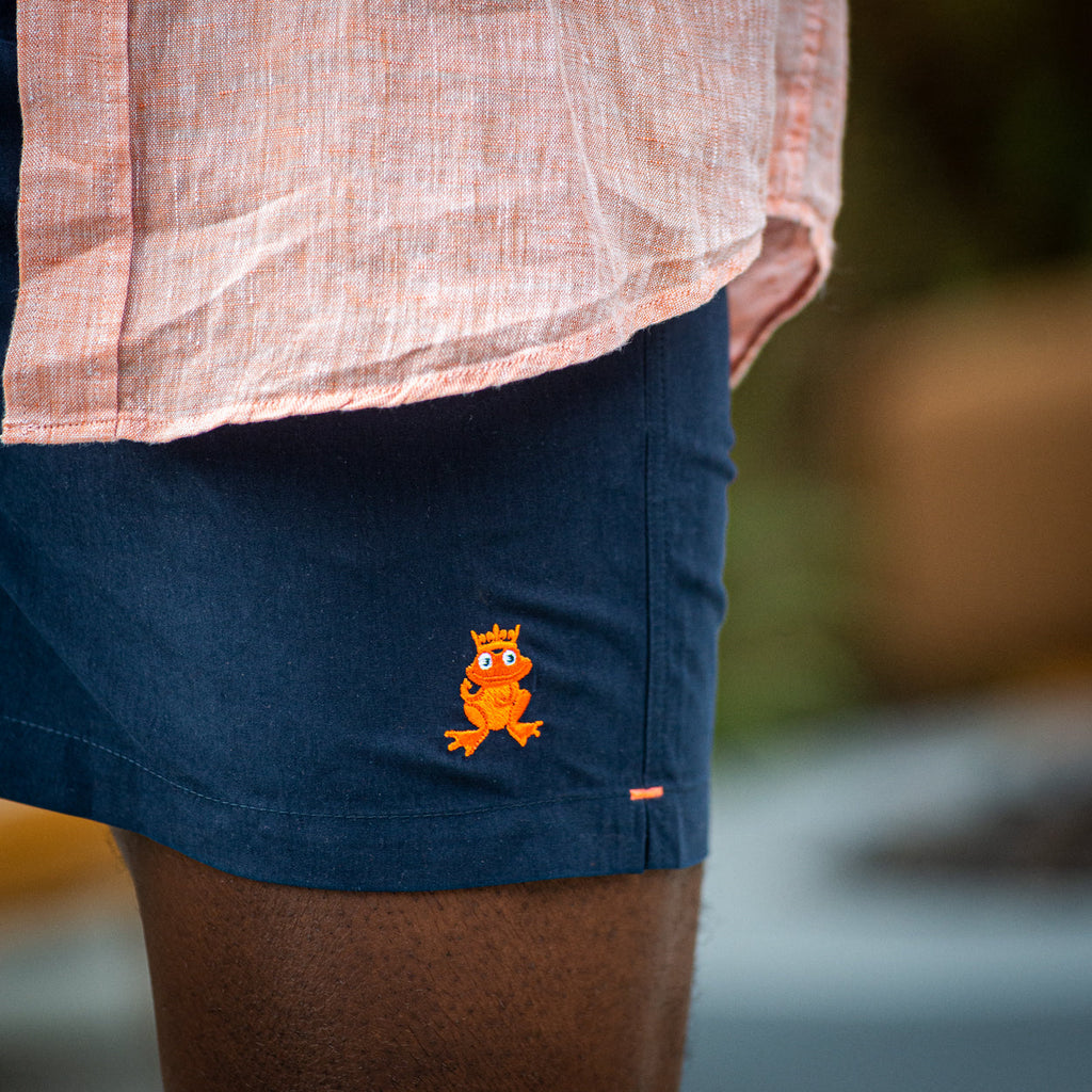 FROG Swim Trunks - Navy / Orange Swim Trunks Eight-X