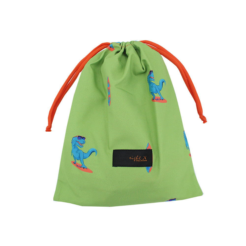 Green Surfing T-Rex Print Swim Trunks Swim Trunks Eight-X