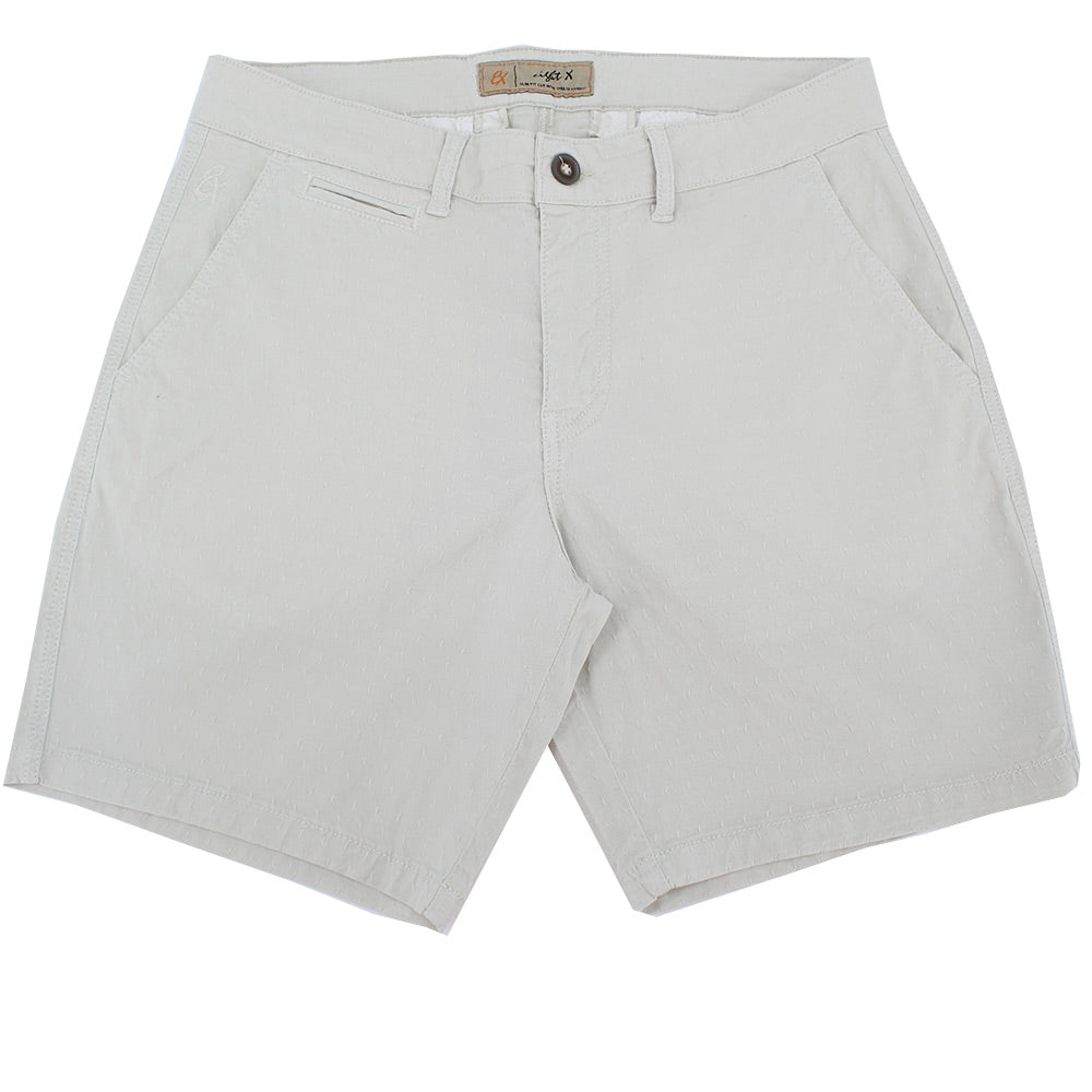 Beige Slim Fit Jacquard Shorts Chino Shorts Eight-X