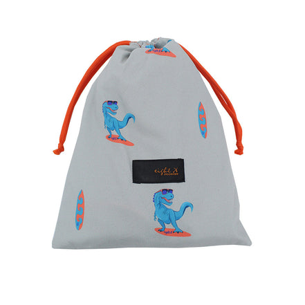 Grey Surfing T-Rex Print Swim Trunks Swim Trunks Eight-X