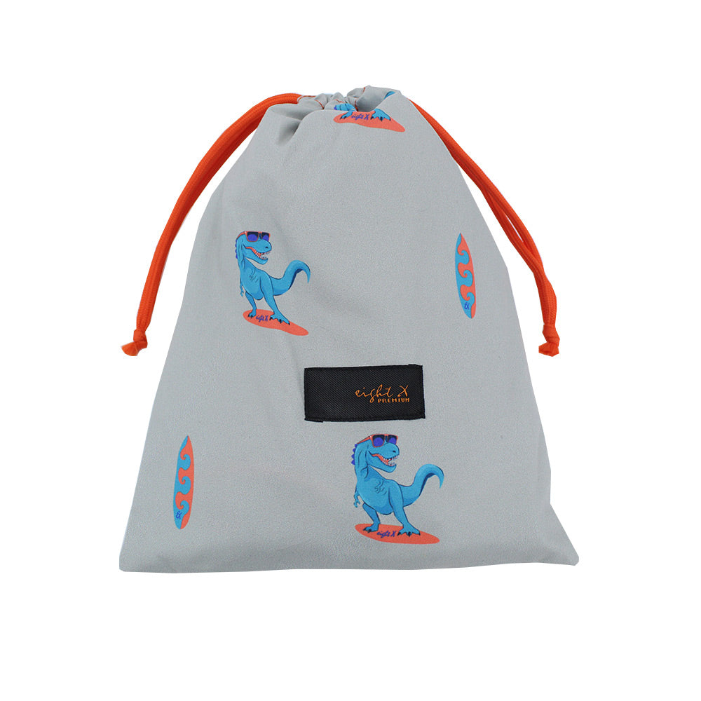 Grey Surfing T-Rex Print Swim Trunks Swim Trunks Eight-X