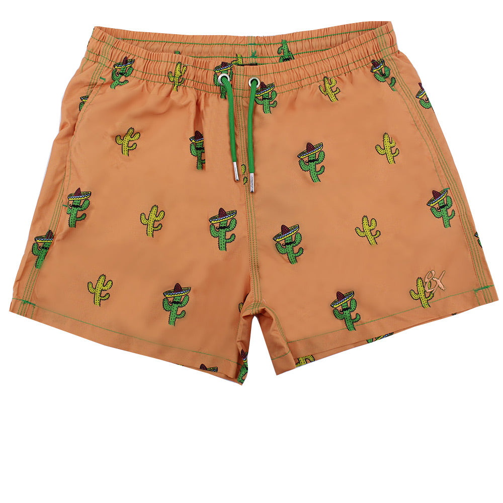 Sombrero Cactus Print Swim Trunks Swim Trunks Eight-X