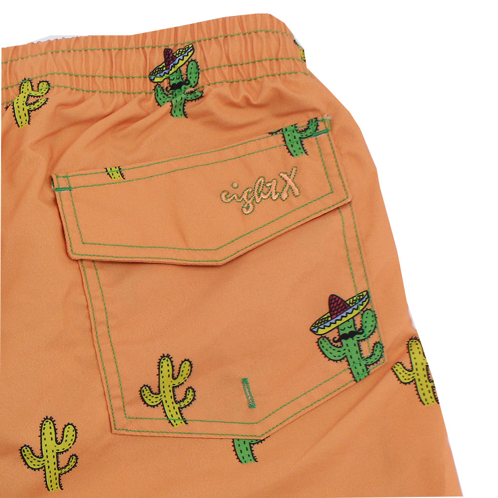 Sombrero Cactus Print Swim Trunks Swim Trunks Eight-X
