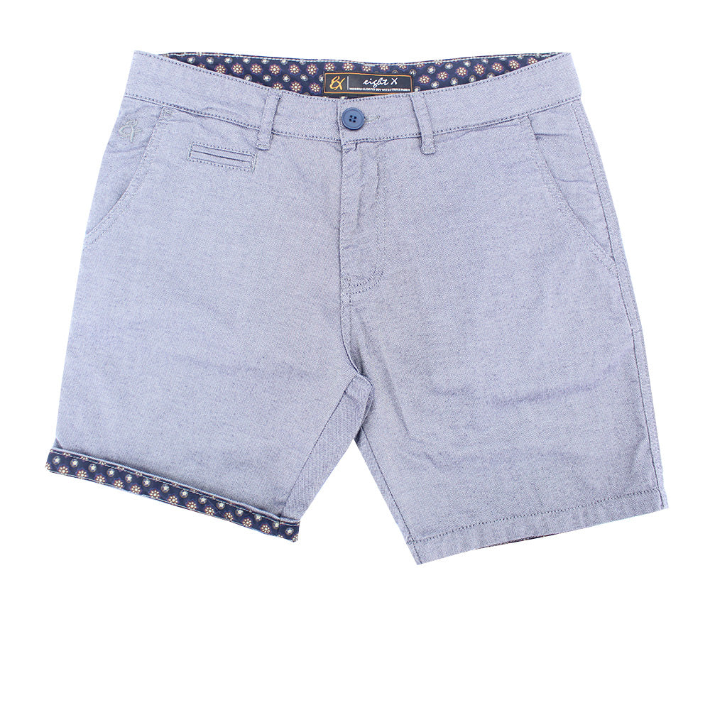 Grey Slim Fit Textured Shorts Shorts Eight-X