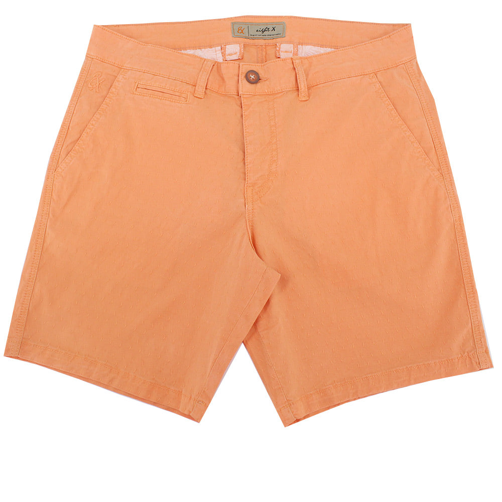 Orange Slim Fit Jacquard Shorts Chino Shorts Eight-X