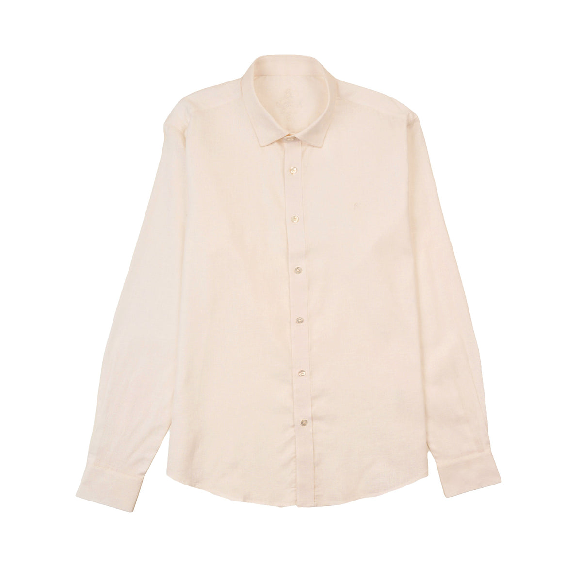 Essential Linen Long Sleeve Button Down Shirt - Beige Short Sleeve Shirts Eight-X
