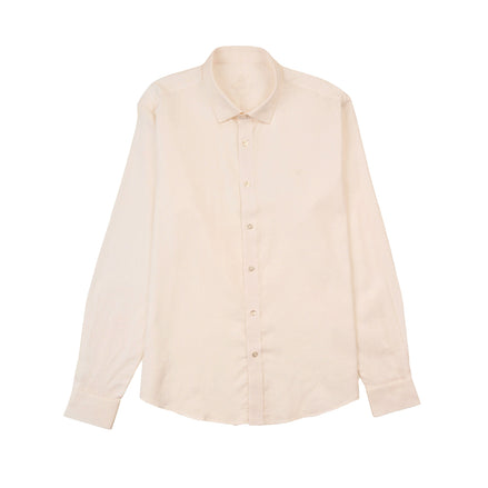 Essential Linen Long Sleeve Button Down Shirt - Beige Short Sleeve Shirts Eight-X