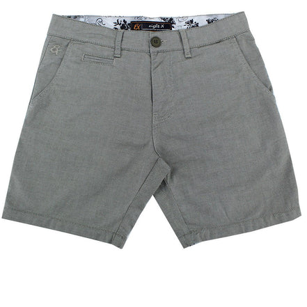 Olive Green Slim Fit Textured Shorts Shorts Eight-X
