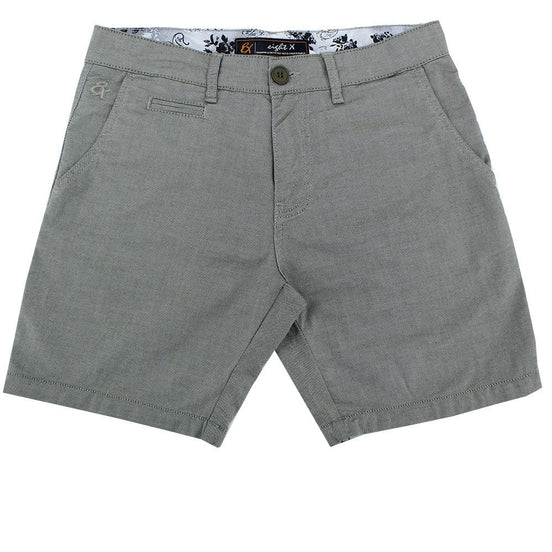 Olive Green Slim Fit Textured Shorts Shorts Eight-X
