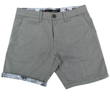 Olive Green Slim Fit Textured Shorts Shorts Eight-X