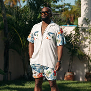 Paraíso Relaxed Fit Viscose Short Sleeve Shirt + Shorts Matching Set  Eight-X   