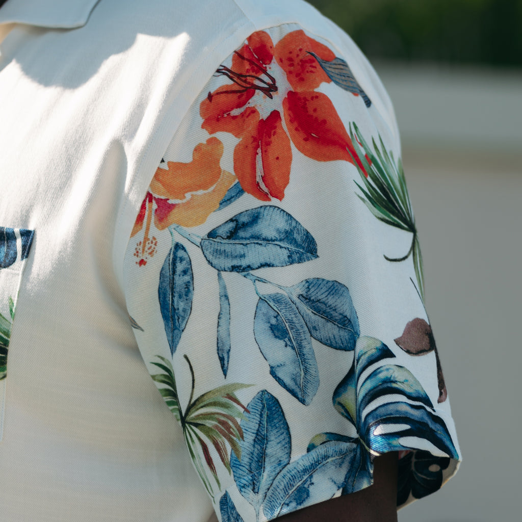Paraíso Relaxed Fit Viscose Short Sleeve Shirt + Shorts Matching Set  Eight-X   